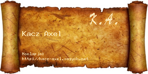 Kacz Axel névjegykártya