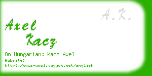 axel kacz business card